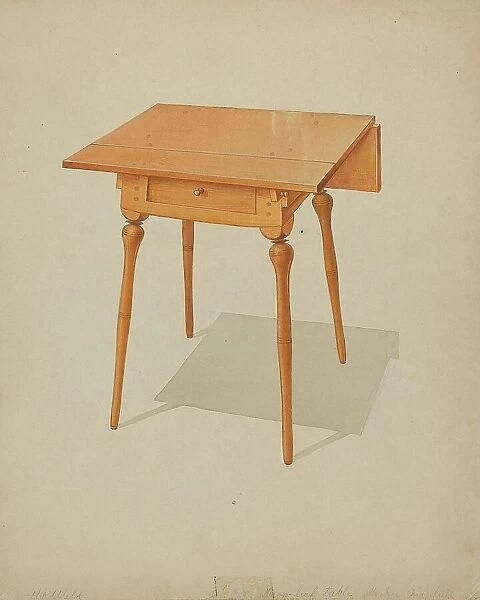 Shaker Drop-leaf Table, c. 1936. Creator: Howard Weld