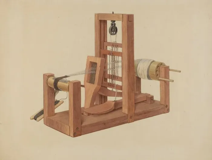Framed Print : Shaker Hand Loom, c. 1937. Creator: Alfred H. Smith Framed Print : Shaker Hand Loom, c. 1937. Creator: Alfred H. Smith