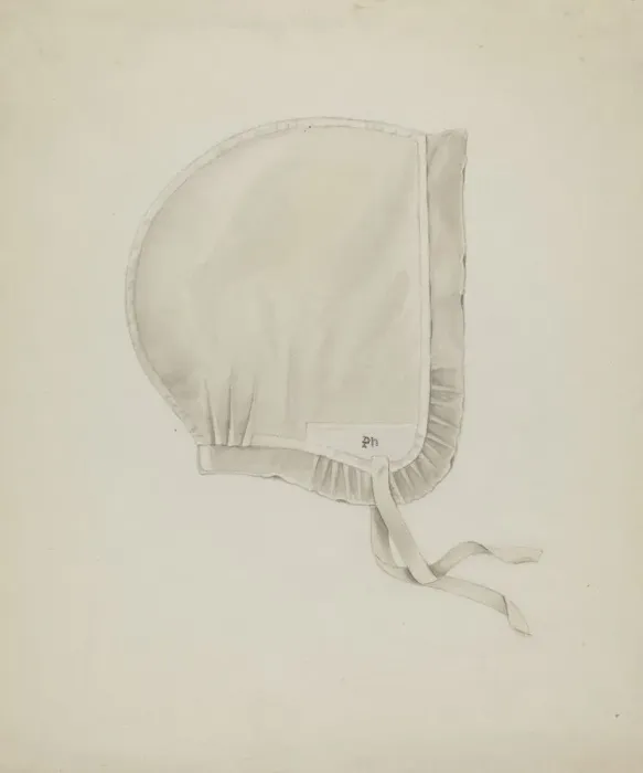 Framed Print : Shaker Infirmary Cap, c. 1936. Creator: Betty Fuerst Framed Print : Shaker Infirmary Cap, c. 1936. Creator: Betty Fuerst