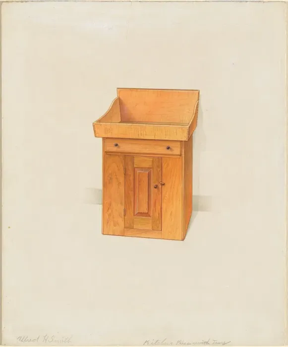 Framed Print : Shaker Kitchen Piece with Tray, c. 1936. Creator: Alfred H. Smith Framed Print : Shaker Kitchen Piece with Tray, c. 1936. Creator: Alfred H. Smith