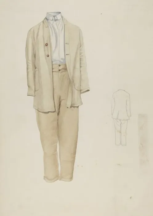 Framed Print : Shaker Mans Costume, 1935 / 1942. Creator: Helen E. Gilman Framed Print : Shaker Mans Costume, 1935 / 1942. Creator: Helen E. Gilman