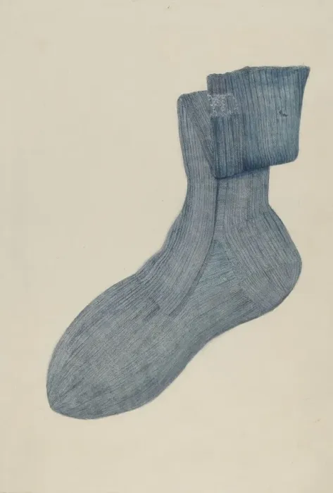 Framed Print : Shaker Mans Sock, c. 1936. Creator: Alice Stearns Framed Print : Shaker Mans Sock, c. 1936. Creator: Alice Stearns