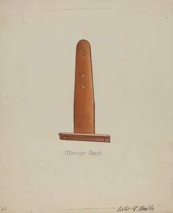 Framed Print : Shaker Mirror Rack, 1935 / 1942. Creator: Victor F. Muollo Framed Print : Shaker Mirror Rack, 1935 / 1942. Creator: Victor F. Muollo