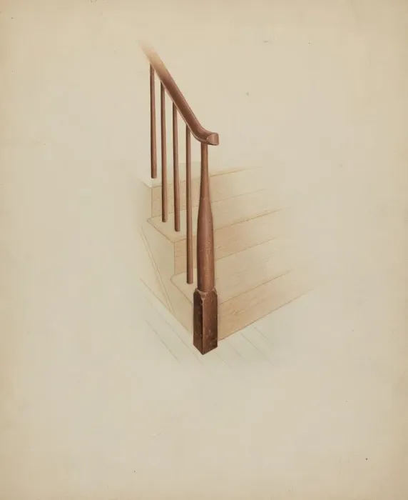 Framed Print : Shaker Newel Post, c. 1937. Creator: Anne Ger