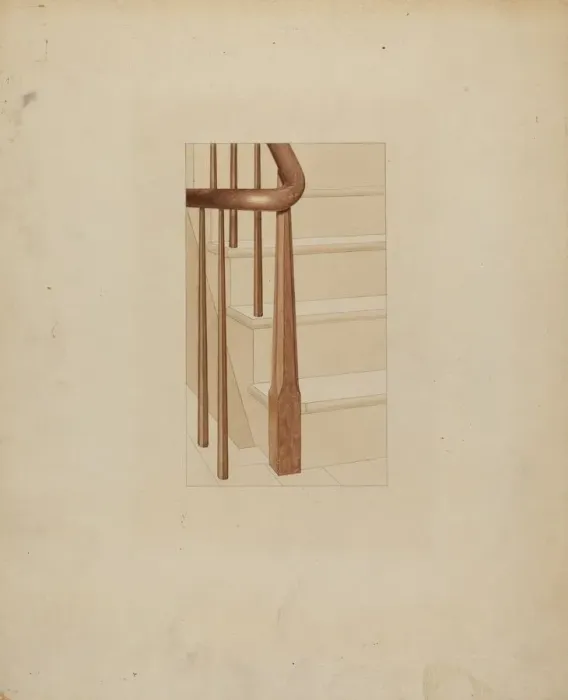 Framed Print : Shaker Newel Post, c. 1937. Creator: John W Kelleher Framed Print : Shaker Newel Post, c. 1937. Creator: John W Kelleher
