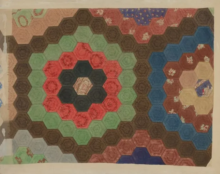 Framed Print : Shaker Patchwork Quilt, c. 1941. Creator: Elbert S. Mowery Framed Print : Shaker Patchwork Quilt, c. 1941. Creator: Elbert S. Mowery