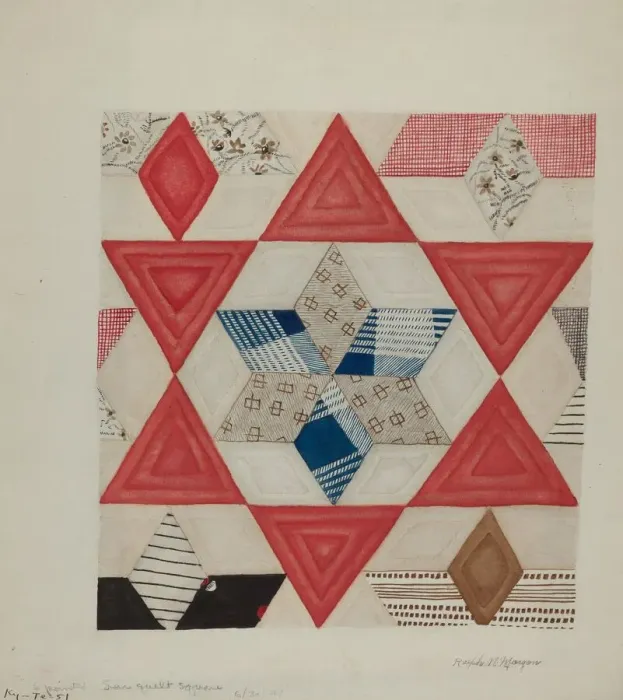 Framed Print : Shaker Quilt Pattern, 1941. Creator: Ralph N. Morgan Framed Print : Shaker Quilt Pattern, 1941. Creator: Ralph N. Morgan