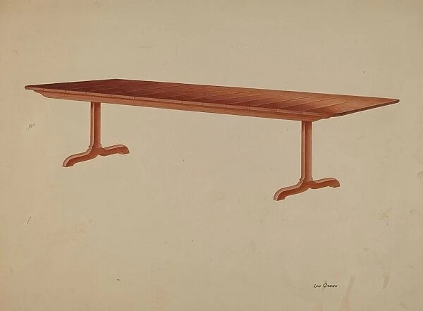 Shaker Refectory Table, c. 1939. Creator: Lon Cronk