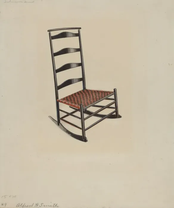 Framed Print : Shaker Rocking Chair, c. 1936. Creator: Alfred H. Smith Framed Print : Shaker Rocking Chair, c. 1936. Creator: Alfred H. Smith