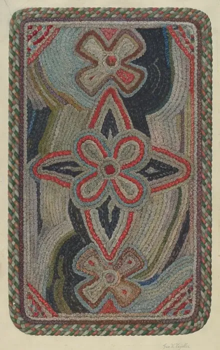 Framed Print : Shaker Rug, 1935 / 1942. Creator: George V. Vezolles Framed Print : Shaker Rug, 1935 / 1942. Creator: George V. Vezolles