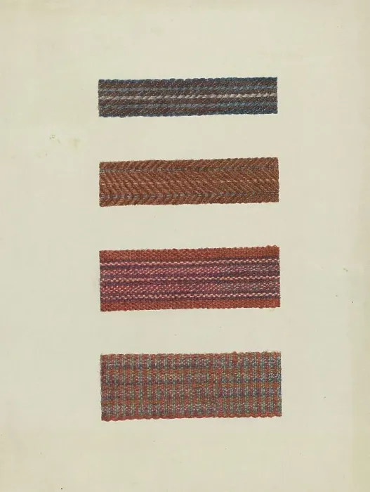 Framed Print : Shaker Rug Binding Tapes, c. 1937. Creator: Helen Dana Framed Print : Shaker Rug Binding Tapes, c. 1937. Creator: Helen Dana