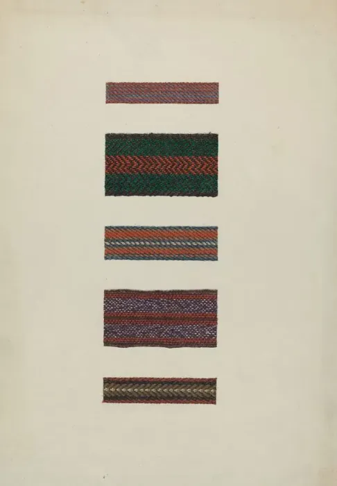 Framed Print : Shaker Rug Bindings, 1935 / 1942. Creator: Ingrid Selmer-Larsen Framed Print : Shaker Rug Bindings, 1935 / 1942. Creator: Ingrid Selmer-Larsen