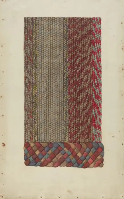 Framed Print : Shaker Rug, c. 1936. Creator: Alice Stearns Framed Print : Shaker Rug, c. 1936. Creator: Alice Stearns