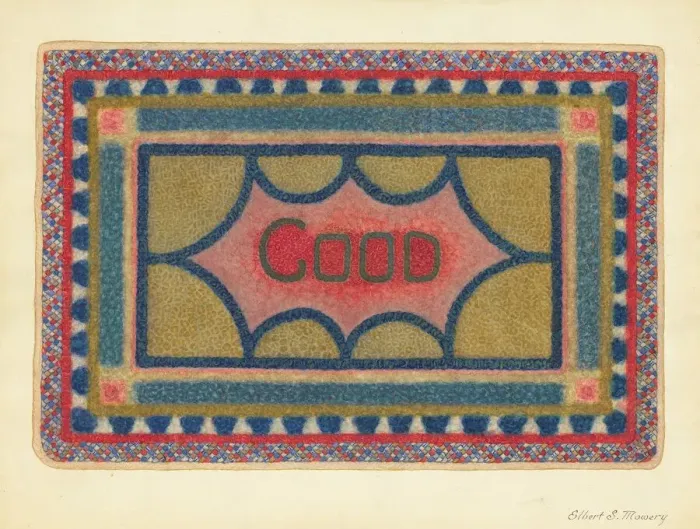 Framed Print : Shaker Rug, c. 1937. Creator: Elbert S. Mowery Framed Print : Shaker Rug, c. 1937. Creator: Elbert S. Mowery