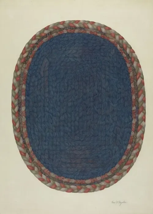 Framed Print : Shaker Rug, c. 1941. Creator: George V. Vezolles Framed Print : Shaker Rug, c. 1941. Creator: George V. Vezolles