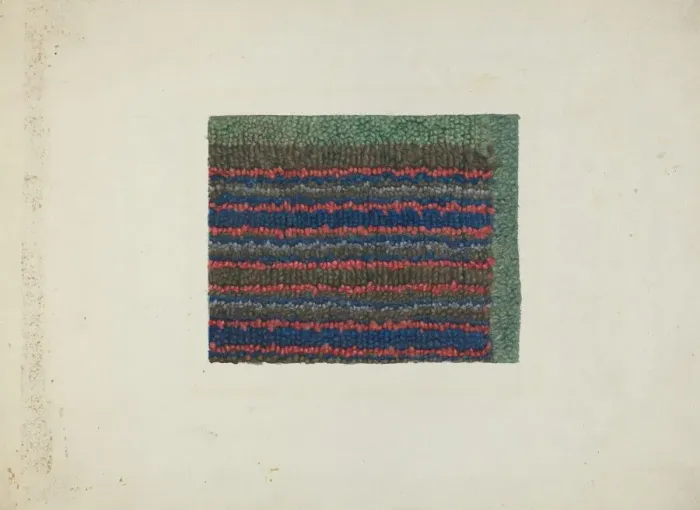 Framed Print : Shaker Rug Material, c. 1936. Creator: Elizabeth Moutal Framed Print : Shaker Rug Material, c. 1936. Creator: Elizabeth Moutal