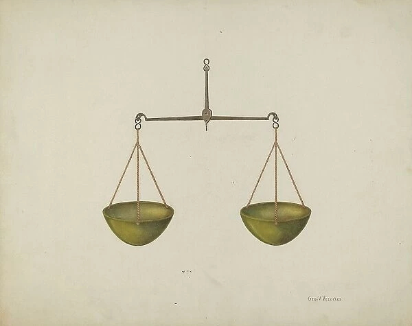Shaker Scales, c. 1939. Creator: George V. Vezolles