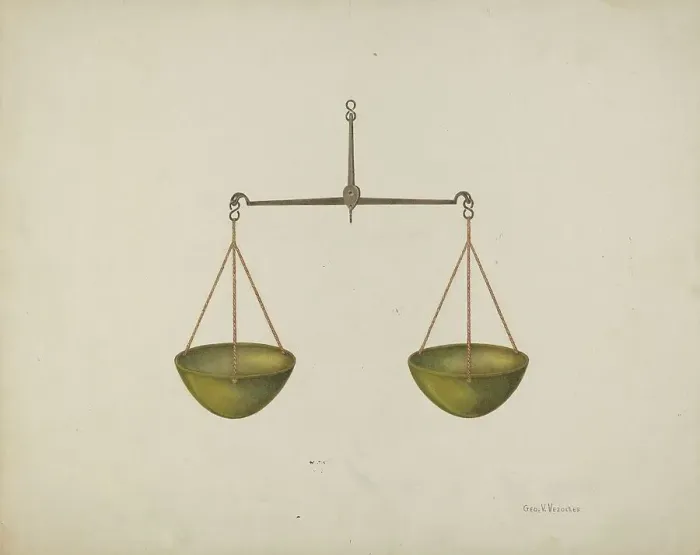 Framed Print : Shaker Scales, c. 1939. Creator: George V. Vezolles Framed Print : Shaker Scales, c. 1939. Creator: George V. Vezolles