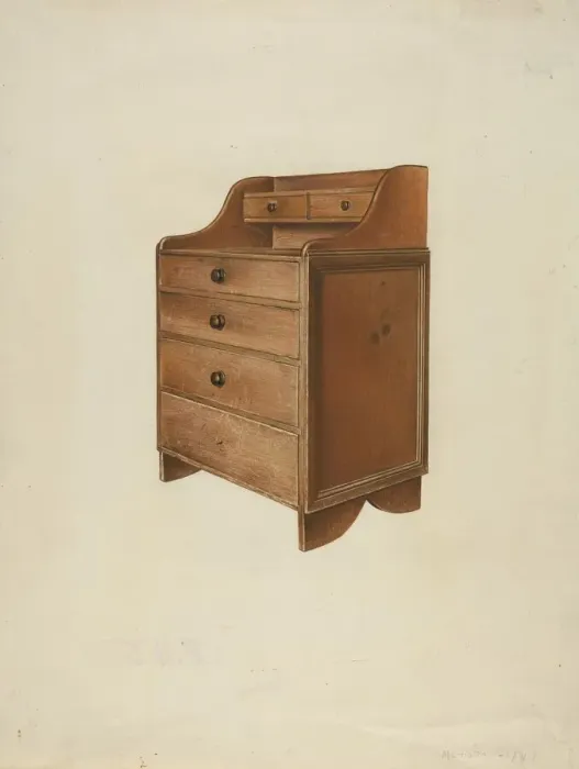 Framed Print : Shaker Sewing Desk, 1935 / 1942. Creator: John Davis Framed Print : Shaker Sewing Desk, 1935 / 1942. Creator: John Davis