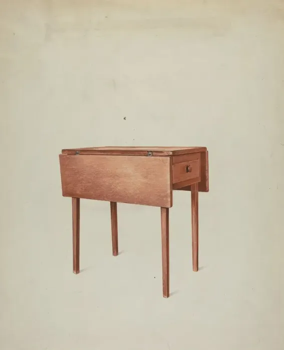Framed Print : Shaker Sewing Table, 1935 / 1942. Creator: John Davis Framed Print : Shaker Sewing Table, 1935 / 1942. Creator: John Davis