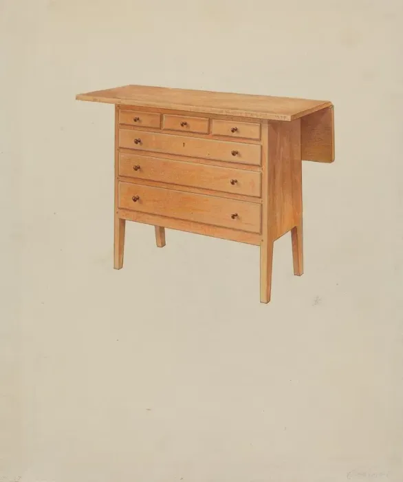 Framed Print : Shaker Sewing Table, 1935 / 1942. Creator: Irving I. Smith Framed Print : Shaker Sewing Table, 1935 / 1942. Creator: Irving I. Smith