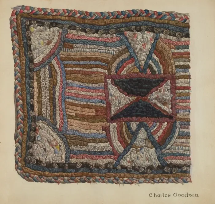 Framed Print : Shaker Shirred Rug, 1935 / 1942. Creator: Charles Goodwin Framed Print : Shaker Shirred Rug, 1935 / 1942. Creator: Charles Goodwin