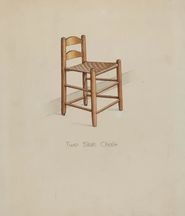 Framed Print : Shaker Two Slat Chair, c. 1936. Creator: Irving I. Smith Framed Print : Shaker Two Slat Chair, c. 1936. Creator: Irving I. Smith