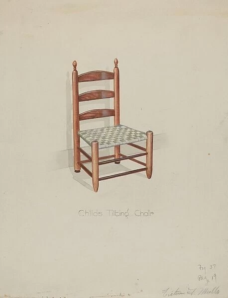 Shaker Three Slat Titlting Chair, c. 1936. Creator: Victor F. Muollo