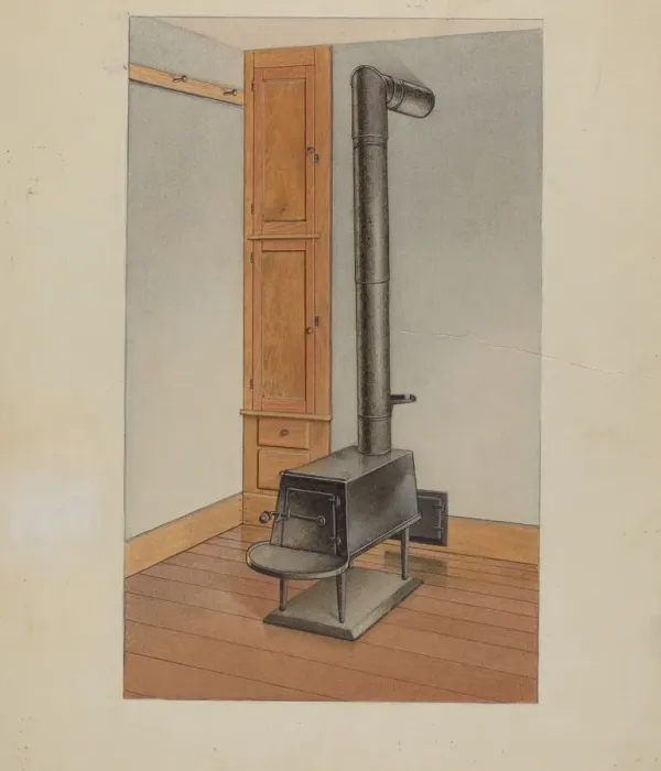 Framed Print : Shaker Stove, c. 1938. Creator: John W Kelleher Framed Print : Shaker Stove, c. 1938. Creator: John W Kelleher