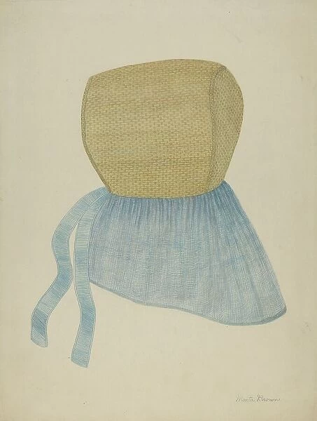 Shaker Straw Bonnet, c. 1937. Creator: Mona Brown