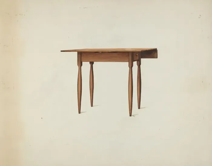 Framed Print : Shaker Table, c. 1936. Creator: Ray Holden Framed Print : Shaker Table, c. 1936. Creator: Ray Holden