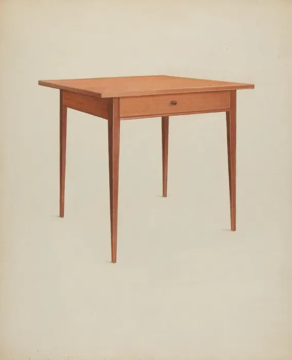 Framed Print : Shaker Table, c. 1937. Creator: Winslow Rich Framed Print : Shaker Table, c. 1937. Creator: Winslow Rich