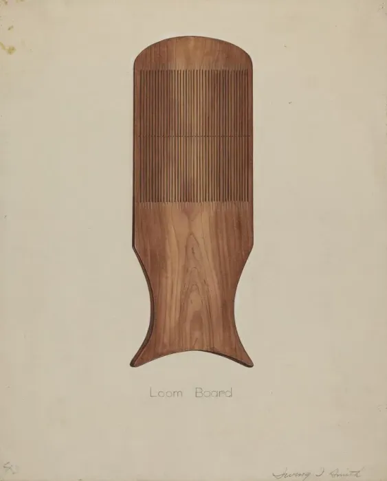 Framed Print : Shaker Tape Loom, 1935  /  1942. Creator: Irving I. Smith