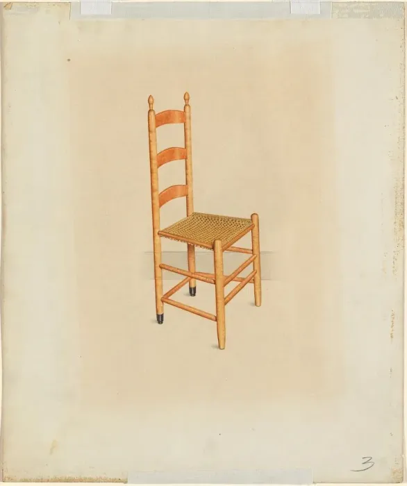 Framed Print : Shaker Tilting Chair, c. 1937. Creator: John W Kelleher Framed Print : Shaker Tilting Chair, c. 1937. Creator: John W Kelleher