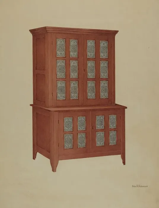 Framed Print : Shaker Tin Safe, c. 1939. Creator: George V. Vezolles Framed Print : Shaker Tin Safe, c. 1939. Creator: George V. Vezolles