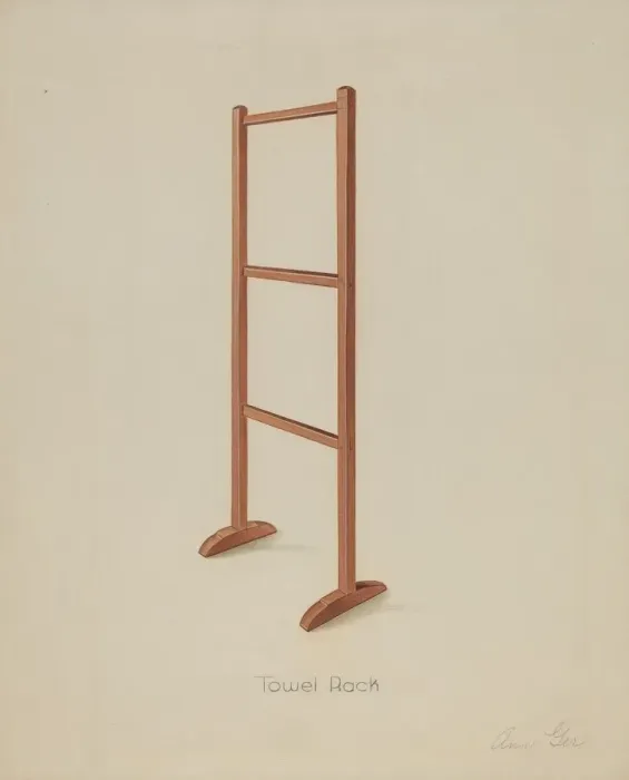 Framed Print : Shaker Towel Rack, c. 1936. Creator: Anne Ger Framed Print : Shaker Towel Rack, c. 1936. Creator: Anne Ger