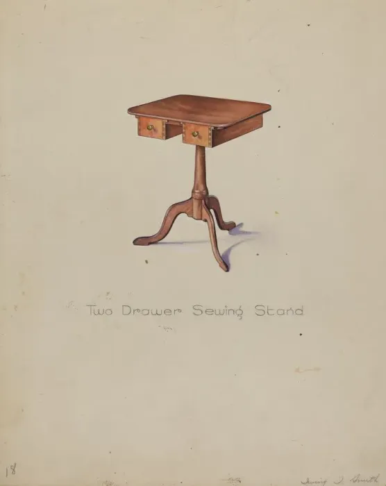 Framed Print : Shaker Tripod Sewing Stand, 1935 / 1942. Creator: Irving I. Smith Framed Print : Shaker Tripod Sewing Stand, 1935 / 1942. Creator: Irving I. Smith