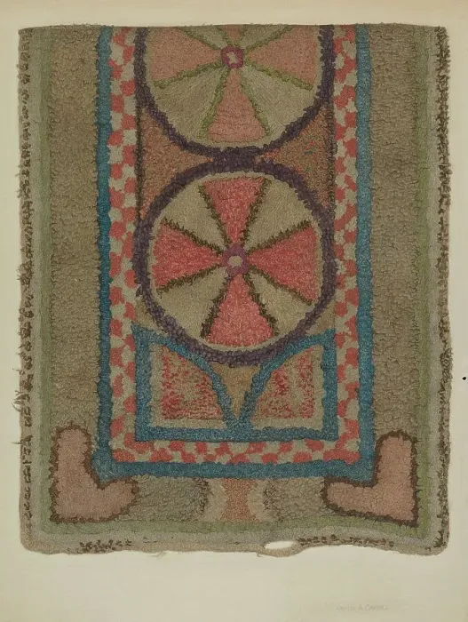 Framed Print : Shaker Tufted Wool Rug, c. 1938. Creator: Orville A. Carroll Framed Print : Shaker Tufted Wool Rug, c. 1938. Creator: Orville A. Carroll