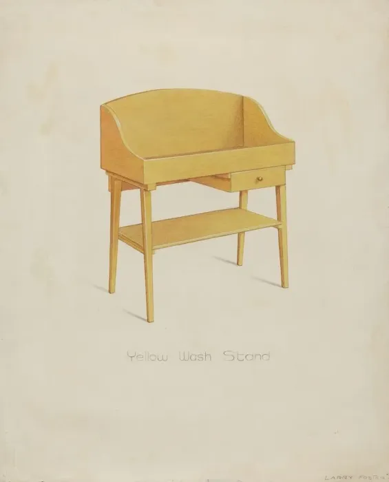 Framed Print : Shaker Wash Stand, 1935 / 1942. Creator: Lawrence Foster Framed Print : Shaker Wash Stand, 1935 / 1942. Creator: Lawrence Foster