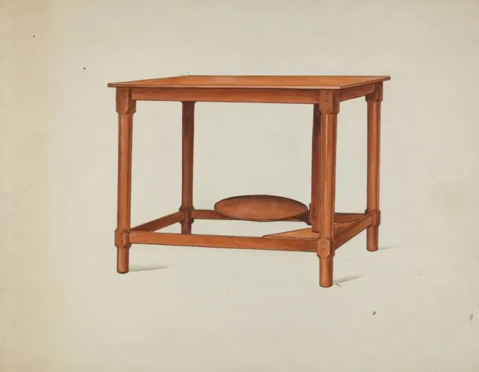 Framed Print : Shaker Wash Stand, c. 1936. Creator: Ray Holden Framed Print : Shaker Wash Stand, c. 1936. Creator: Ray Holden