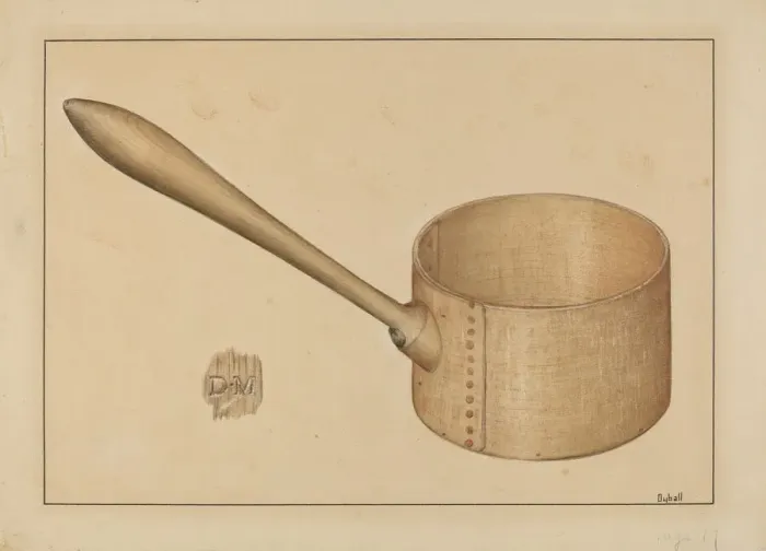 Framed Print : Shaker Wooden Dipper, 1935 / 1942. Creator: Adelaide Dyball Framed Print : Shaker Wooden Dipper, 1935 / 1942. Creator: Adelaide Dyball
