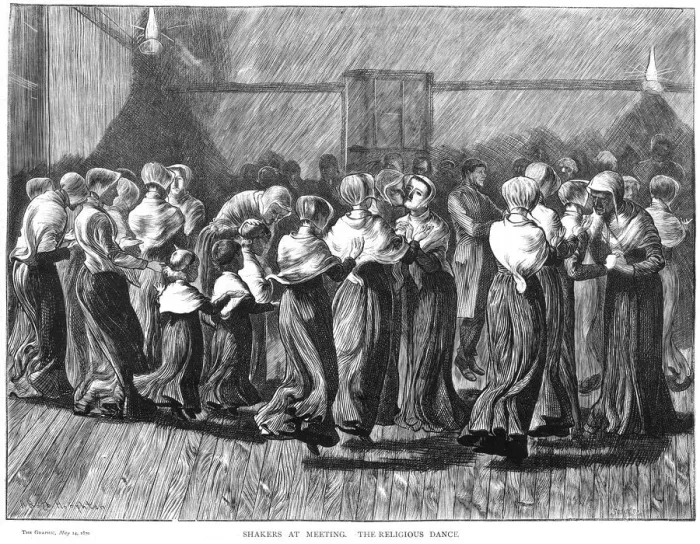 Framed Print : Shakers dancing at a meeting, Lebanon Springs, New York, USA, 1870 Framed Print : Shakers dancing at a meeting, Lebanon Springs, New York, USA, 1870