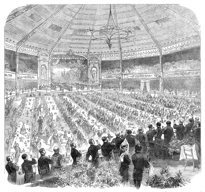 Framed Print : The Shakspeare Commemoration: banquet in the pavilion, Stratford-on-Avon...Earl of Carlisle... 1864 Creator: Unknown Framed Print : The Shakspeare Commemoration: banquet in the pavilion, Stratford-on-Avon...Earl of Carlisle... 1864 Creator: Unknown