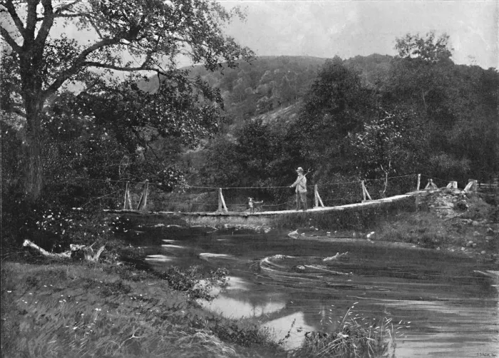Framed Print : The Shaky Bridge, Llandrindrod Wells, c1896. Artist: Hudson Framed Print : The Shaky Bridge, Llandrindrod Wells, c1896. Artist: Hudson