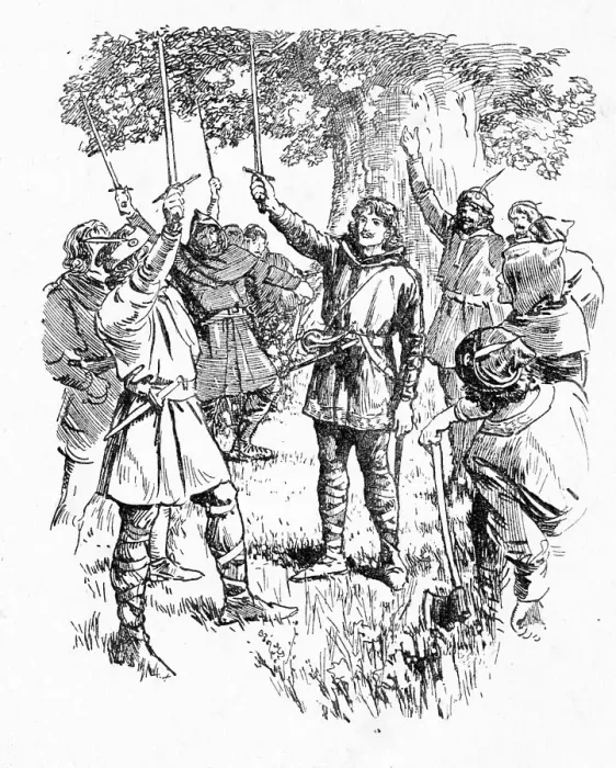 Framed Print : He Shall Be King of Sherwood, 1932. Creator: Howard Davie Framed Print : He Shall Be King of Sherwood, 1932. Creator: Howard Davie