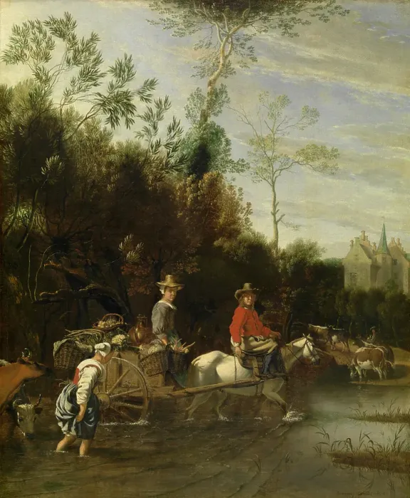 Framed Print : Shallow Water near a Castle, 1661. Creator: Jan Siberechts Framed Print : Shallow Water near a Castle, 1661. Creator: Jan Siberechts