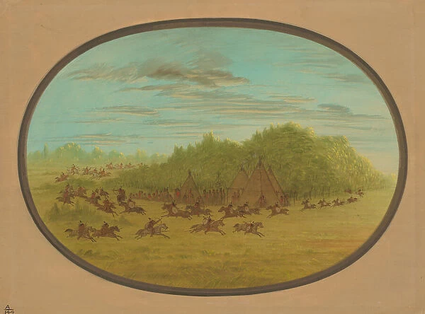 Sham Fight of the Camanchees, 1861  /  1869. Creator: George Catlin