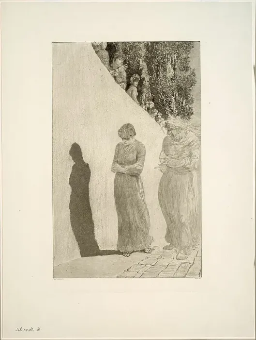 Framed Print : Shame, plate nine from A Love, 1887. Creator: Max Klinger