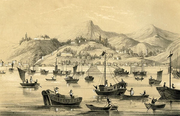 Shanghai, one of the five ports opened by the late treaty to British commerce, 1847