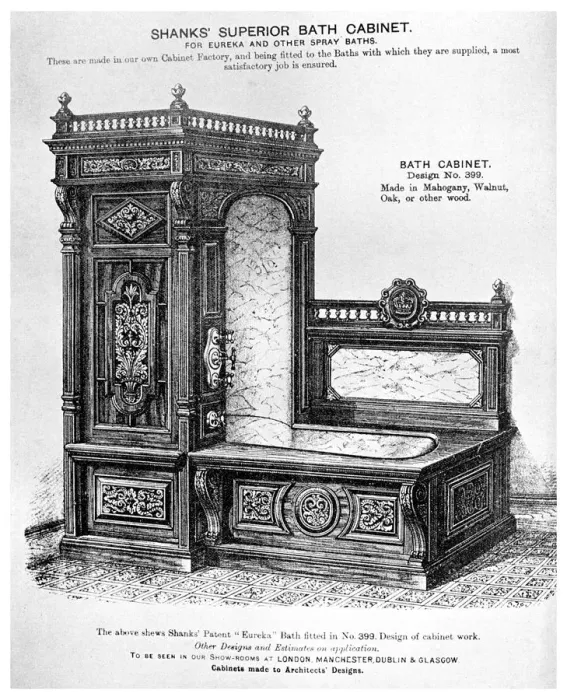 Framed Print : Shanks Superior Bath Cabinet, c1880 (1956) Framed Print : Shanks Superior Bath Cabinet, c1880 (1956)